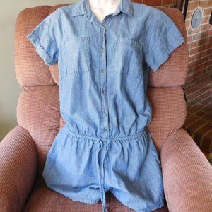 Old Navy Demin Romper with Cinch waist